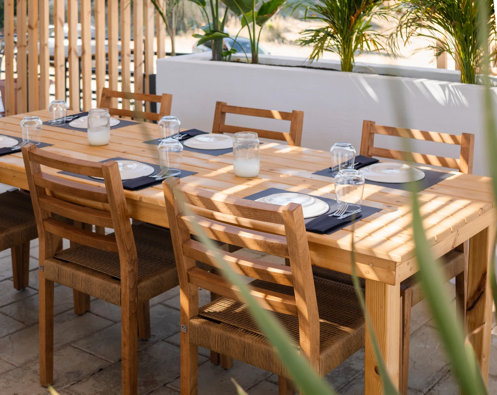 A table set for sharing at Eterna